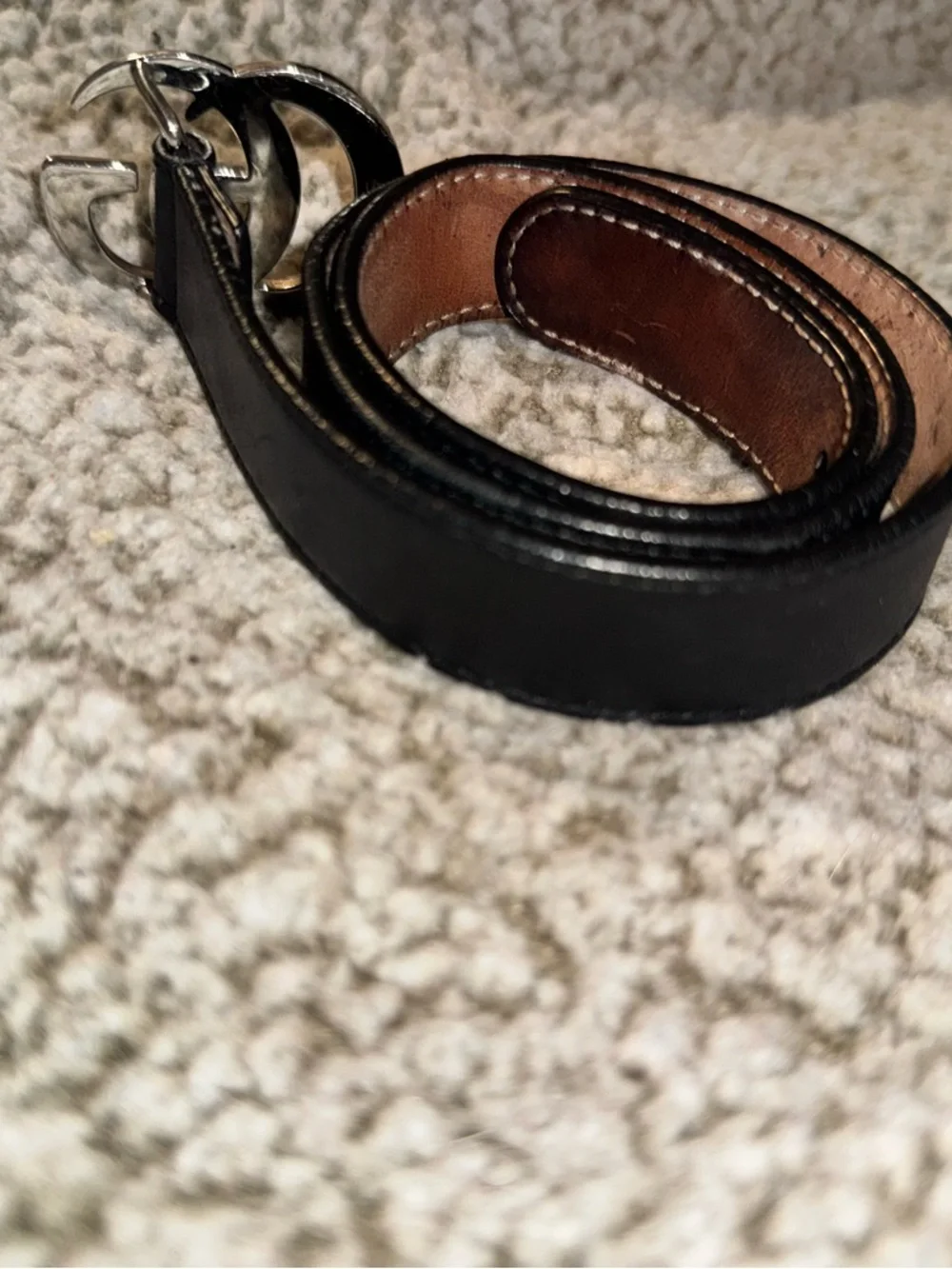 Authentic Gucci Black Leather Kid’s Belt